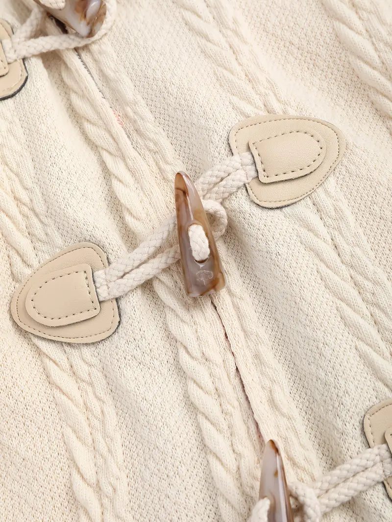 Abrigo largo con capucha y diseño a cuadros para mujer