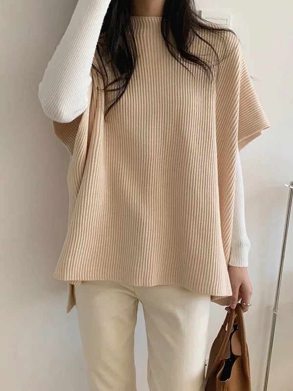 Top Informal Suelto con Cuello Redondo y Mangas Cortas - Color Sólido