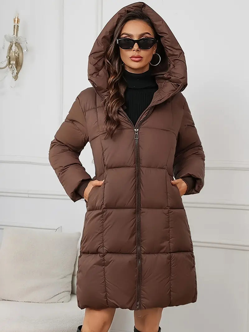 Abrigo Largo de Invierno para Mujer con Capucha - Estilo y Protección