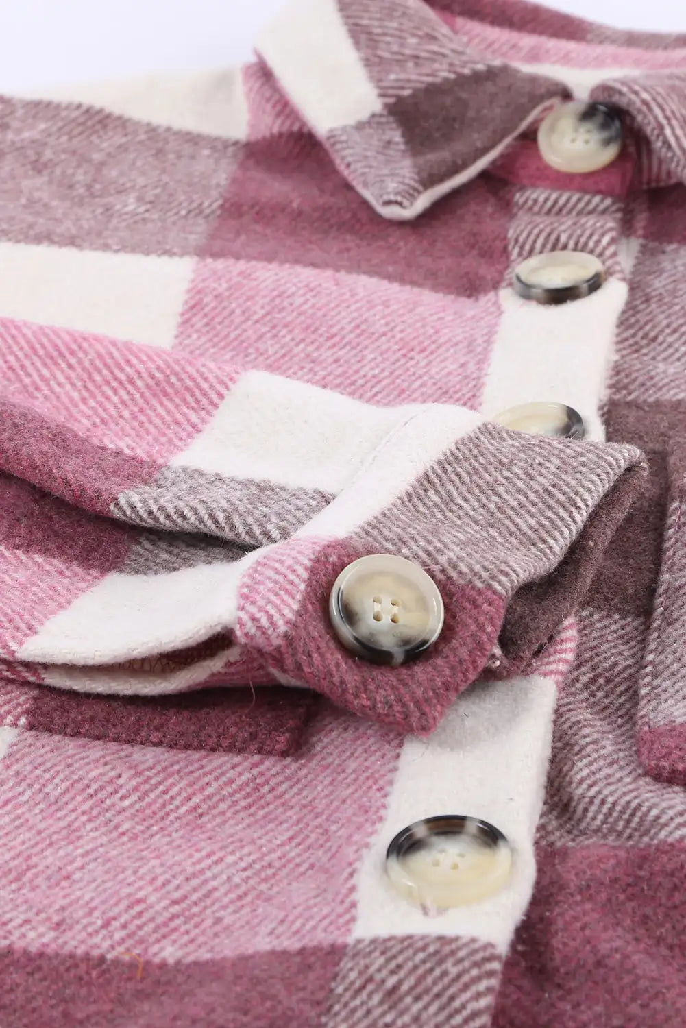 Chaqueta de Cuadros en Bloque de Color Caqui para un Estilo de Invierno Sin Esfuerzo