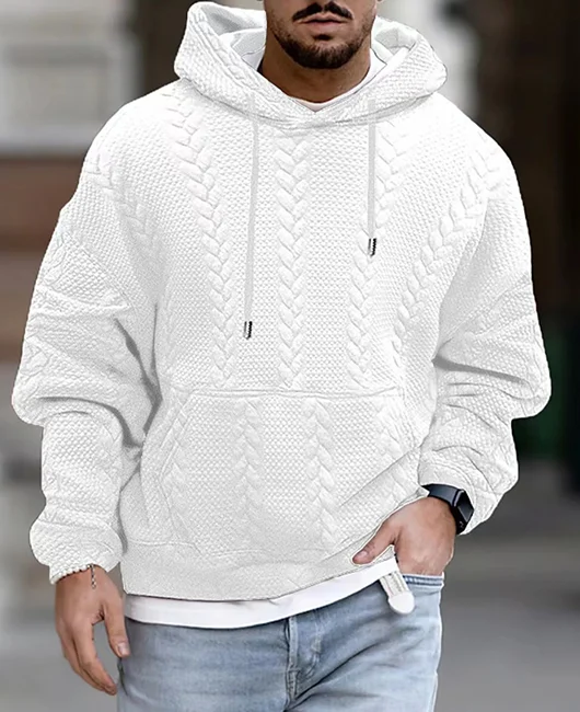Sudadera con capucha casual para hombre con diseño moderno, bolsillos y cordón ajustable