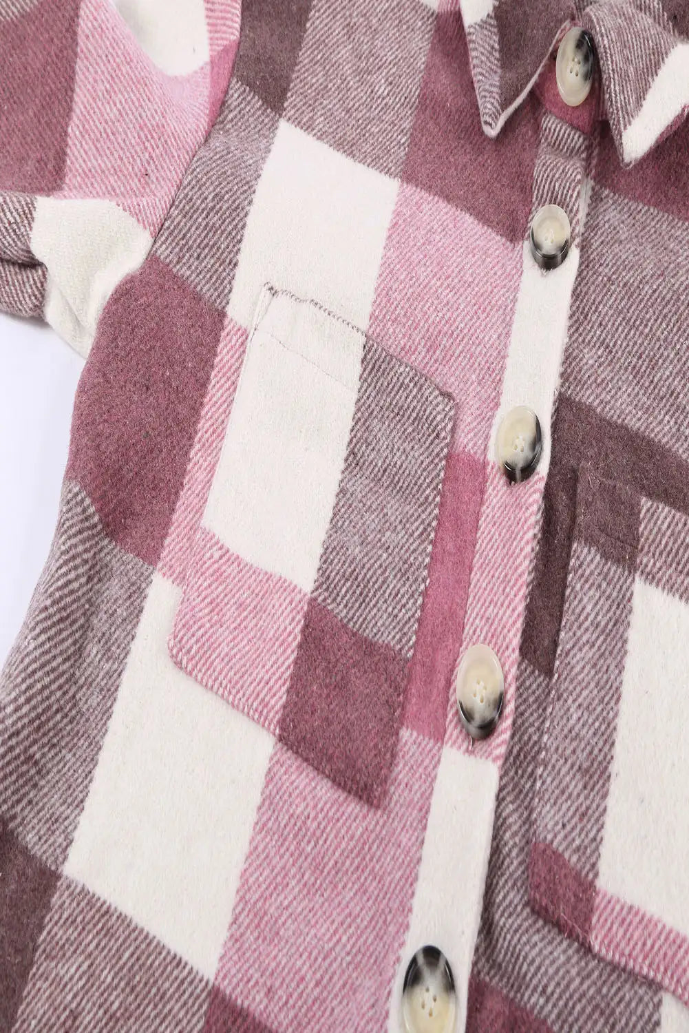 Chaqueta de Cuadros en Bloque de Color Caqui para un Estilo de Invierno Sin Esfuerzo