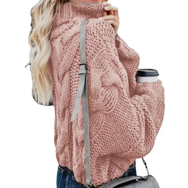 Mireia - Dulce y elegante suéter sólido de medio cuello alto
