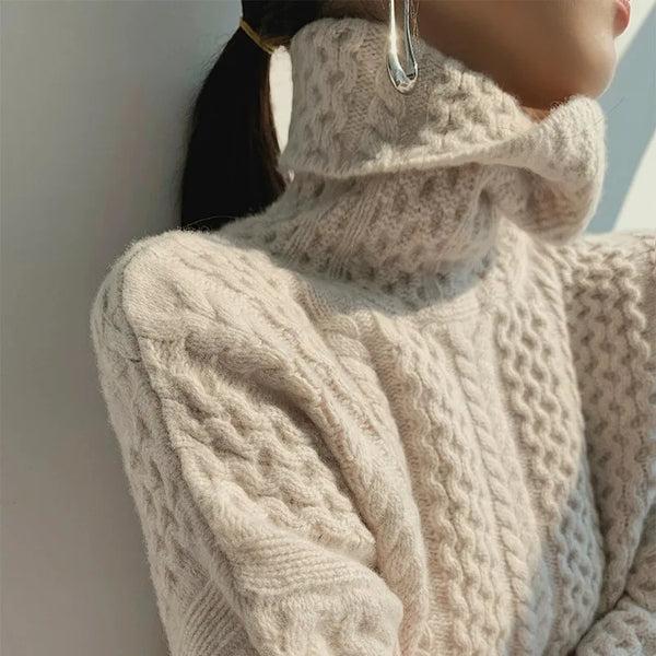 Suéter Moderno de Cuello Alto y Cálido para Mujeres Elegantes