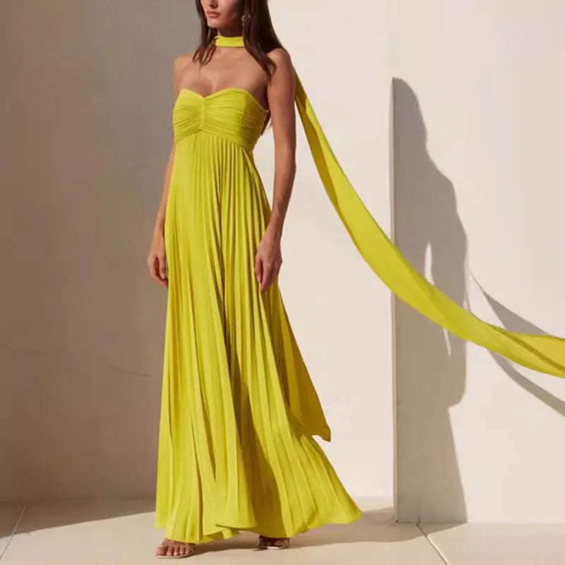 Rebecca - Vestido Elegante de Un Solo Hombro en Color Sólido