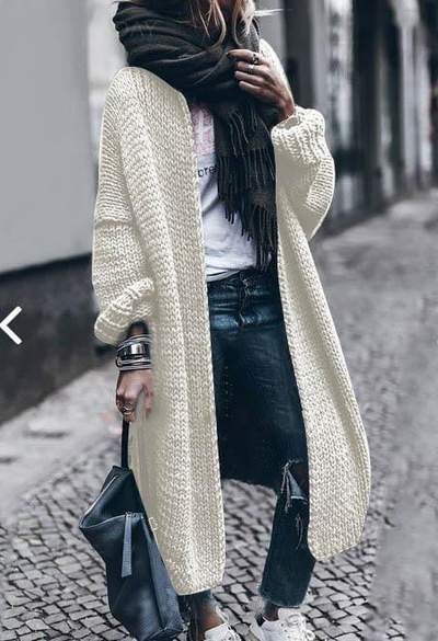 Elegante Chaqueta de Punto de Manga Murciélago para Otoño e Invierno
