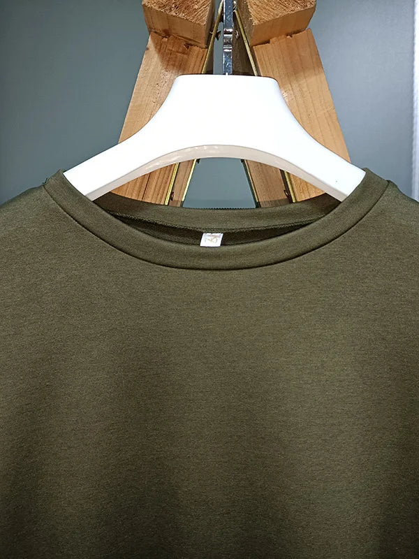 Sudadera Informal de Cuello Redondo y Corte Suelto - Color Sólido