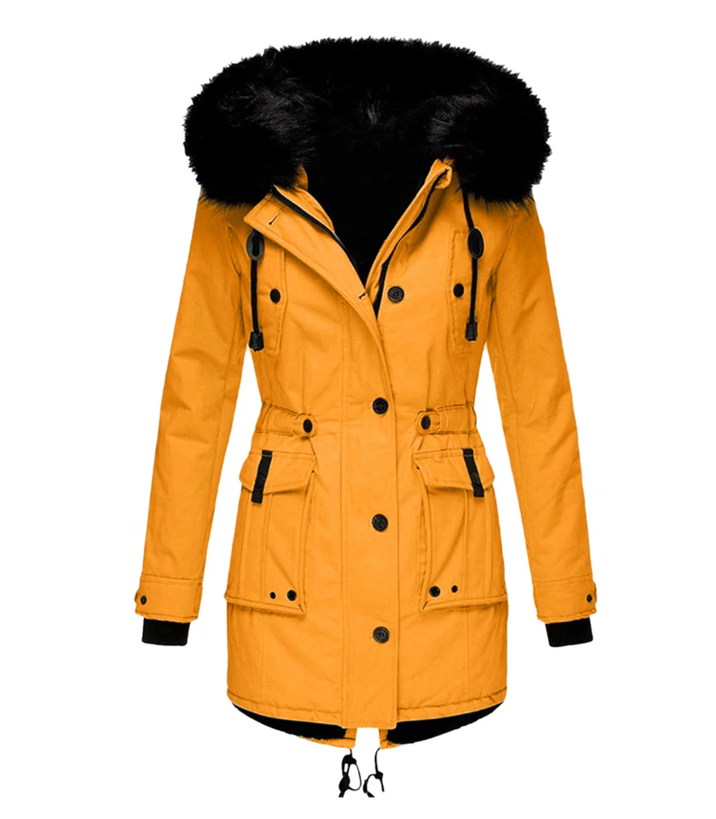 Chaqueta de invierno larga y cálida para mujeres elegantes
