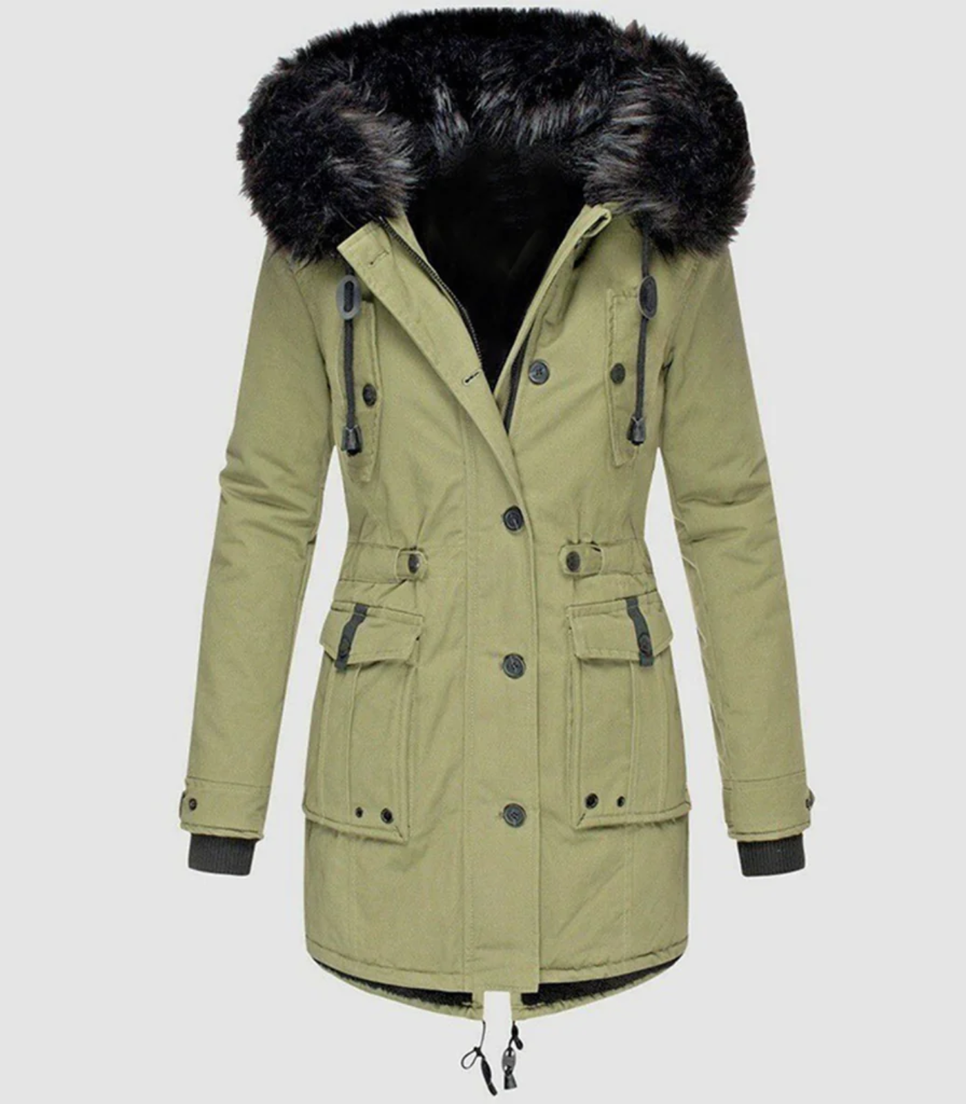Chaqueta de invierno larga y cálida para mujeres elegantes