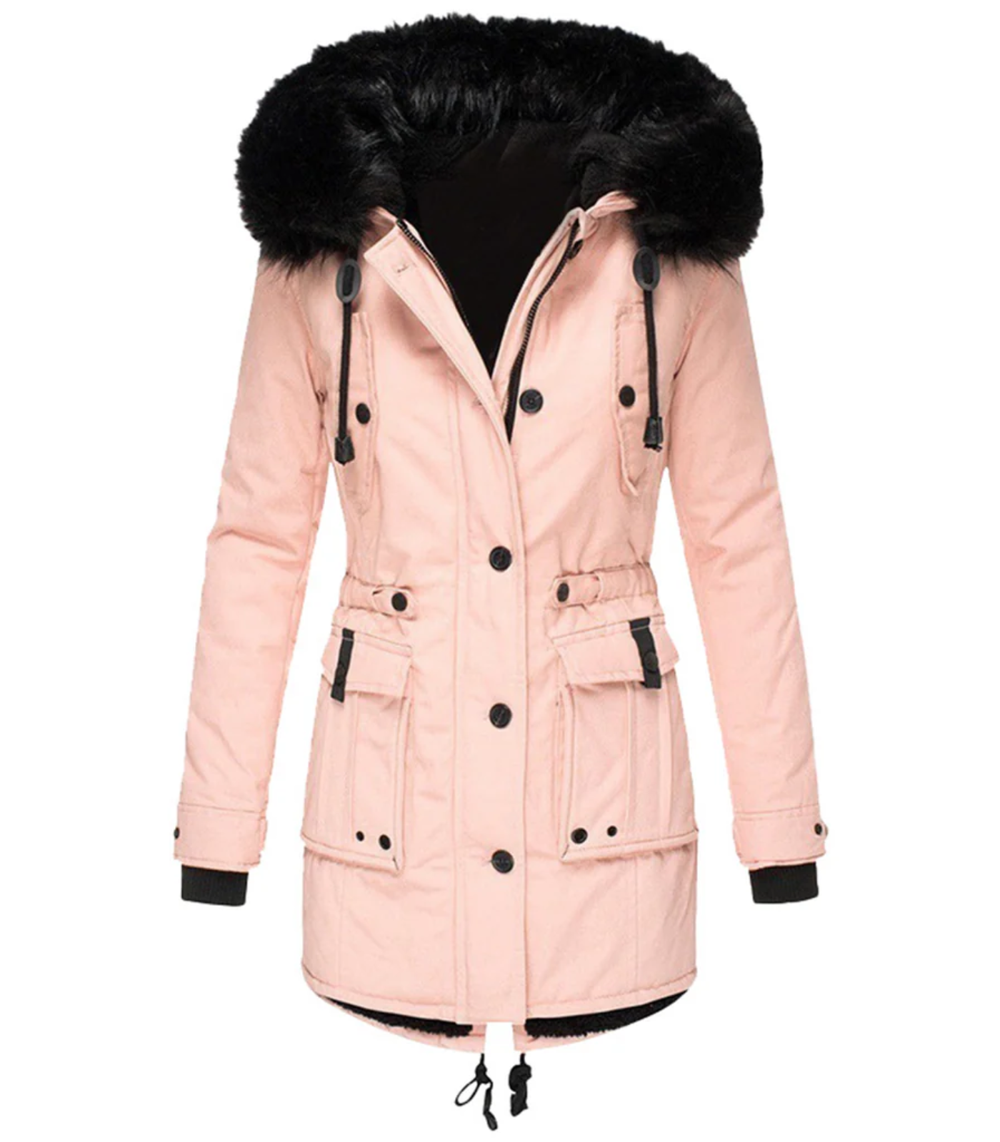 Chaqueta de invierno larga y cálida para mujeres elegantes
