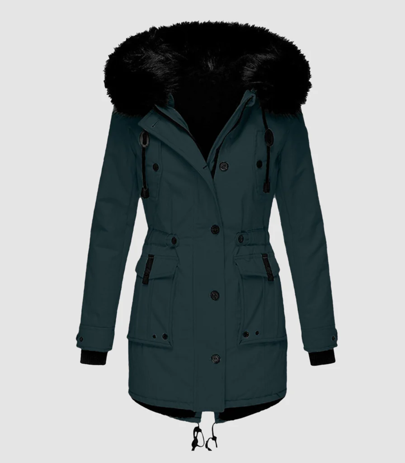 Chaqueta de invierno larga y cálida para mujeres elegantes