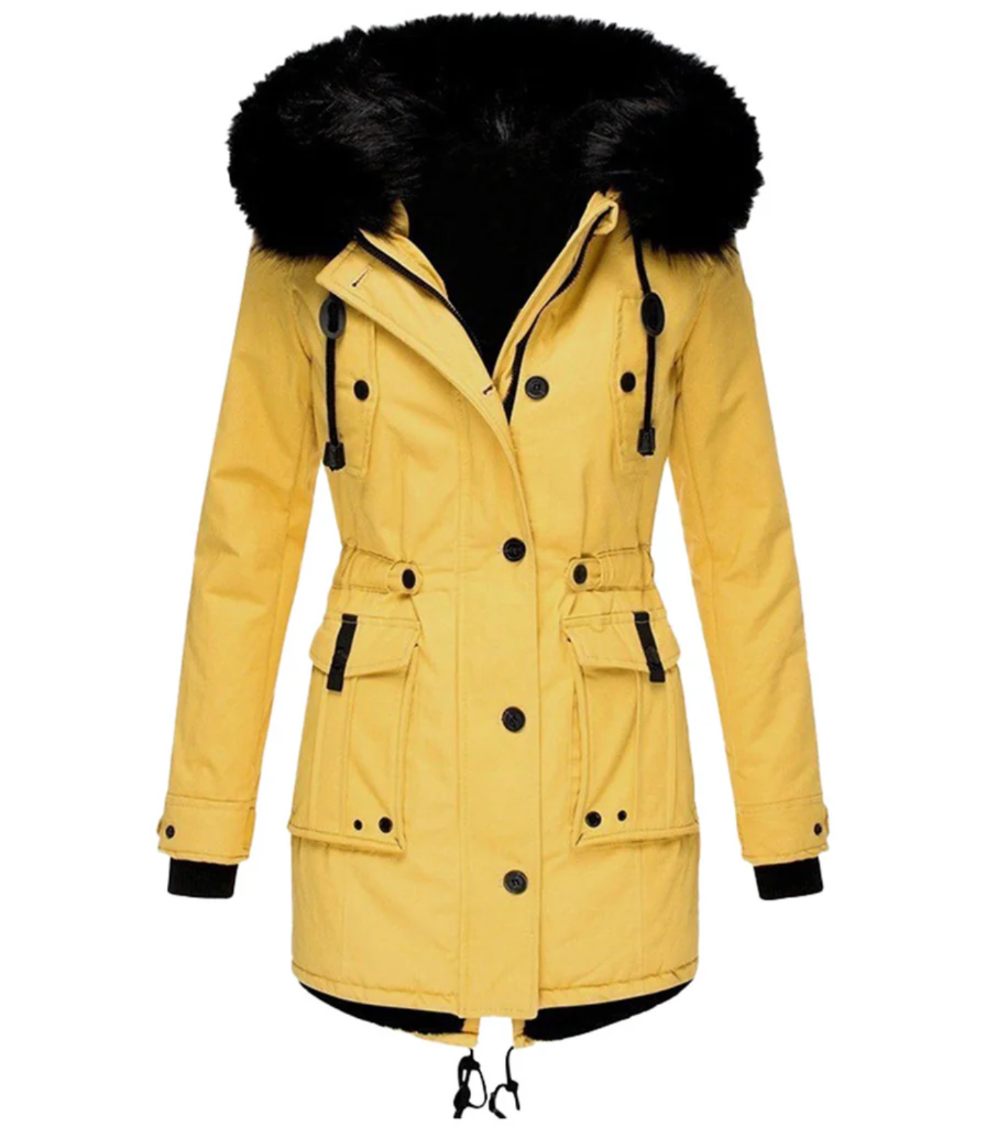 Chaqueta de invierno larga y cálida para mujeres elegantes