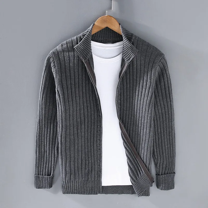 Cárdigan para hombre con cremallera y diseño moderno