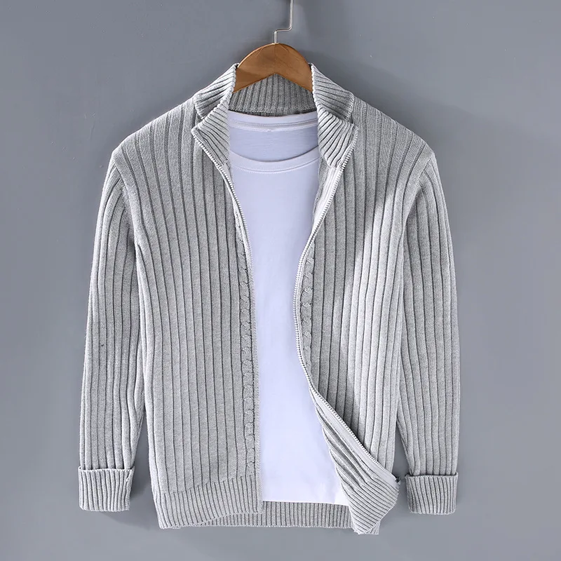 Cárdigan para hombre con cremallera y diseño moderno