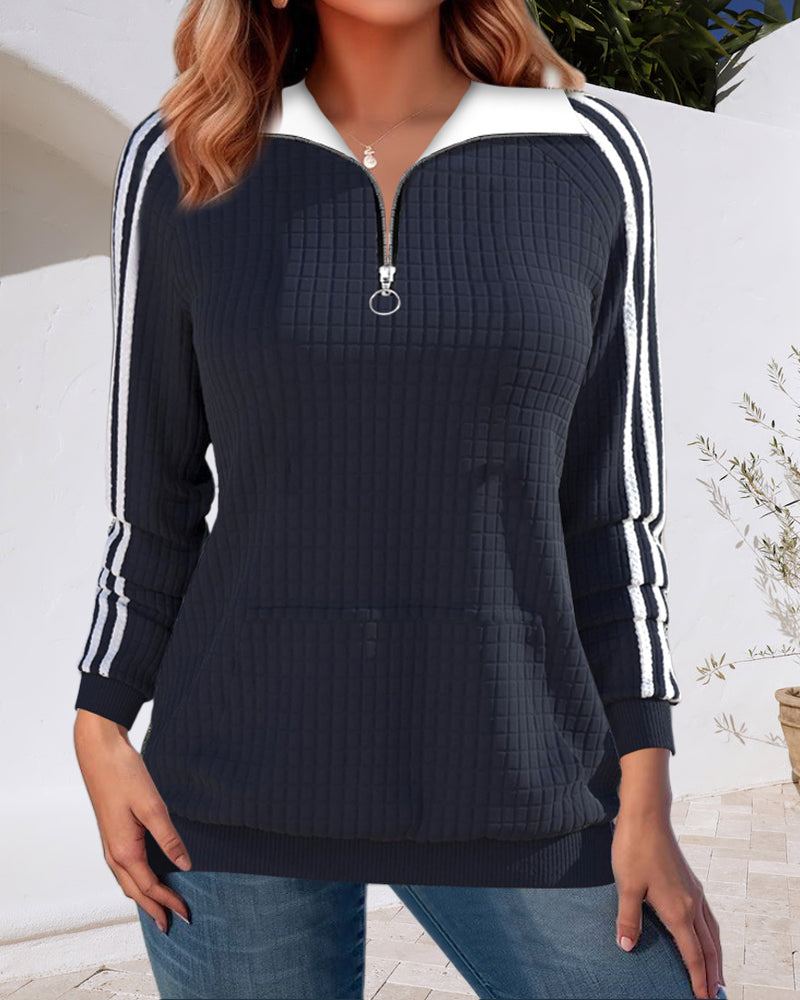 Sudadera Informal con Cierre y Solapa de Laura - Estilo Desenfadado y Cómodo