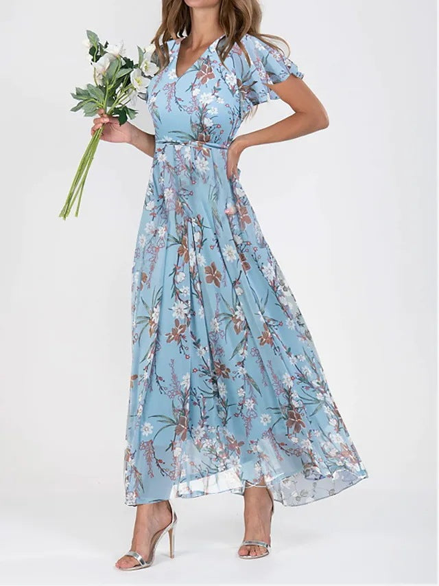 Vestido ligero de verano con estampado floral, perfecto para cualquier ocasión
