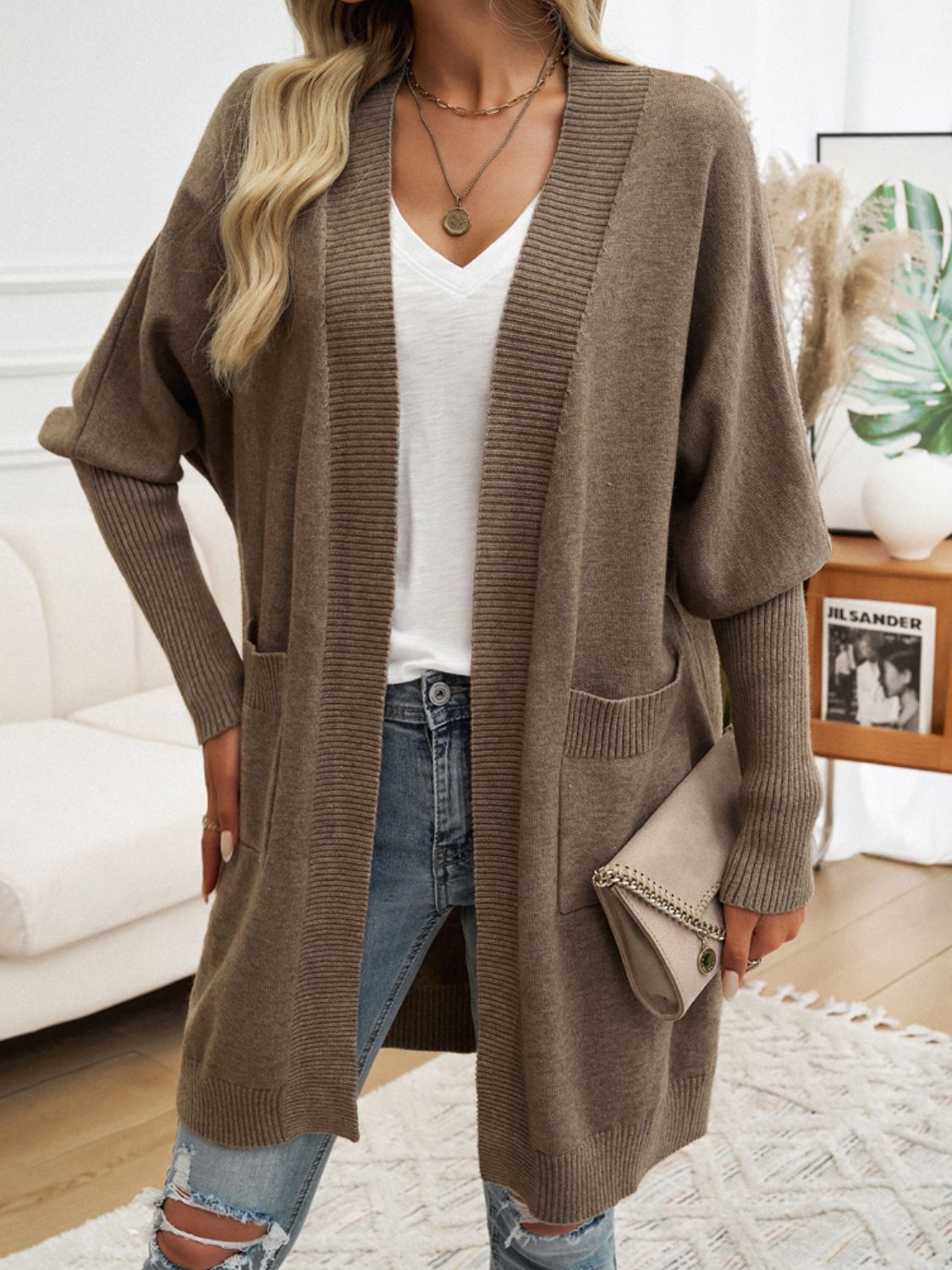 Cardigan Abierto de Manga Larga - Prenda Elegante y Cálida para Todas las Ocasiones