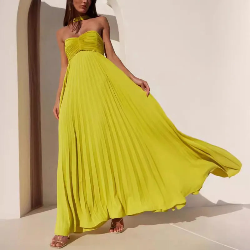 Rebecca - Vestido Elegante de Un Solo Hombro en Color Sólido