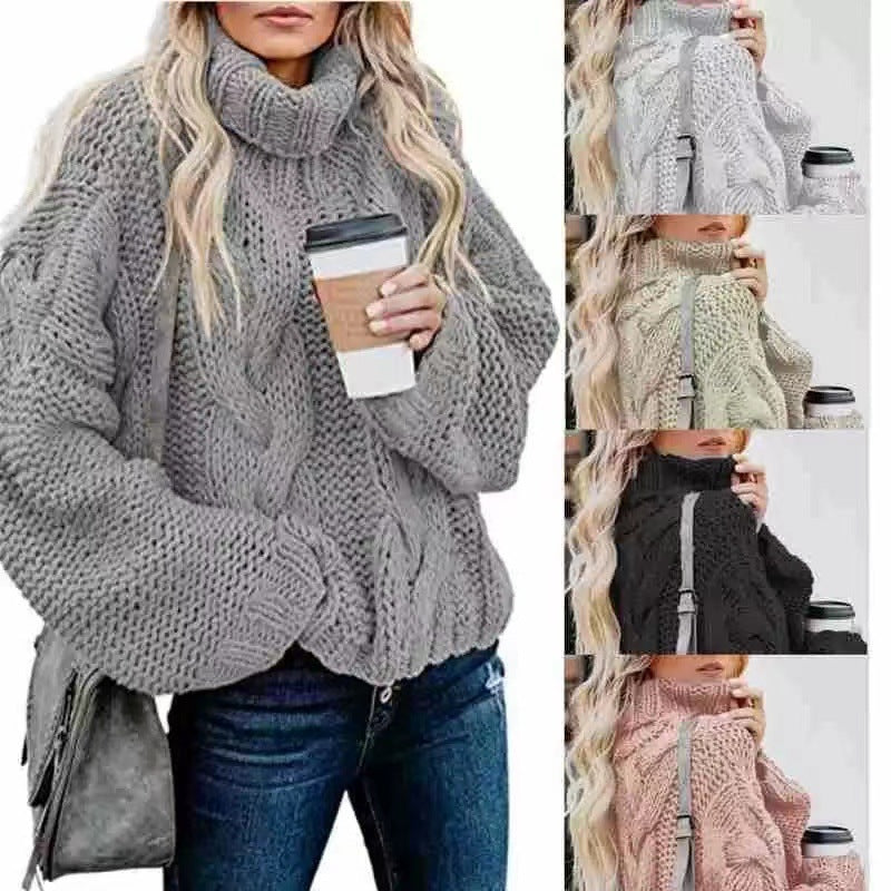 Mireia - Dulce y elegante suéter sólido de medio cuello alto