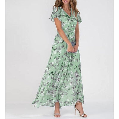 Vestido largo con estampado floral ideal para días soleados y paseos veraniegos