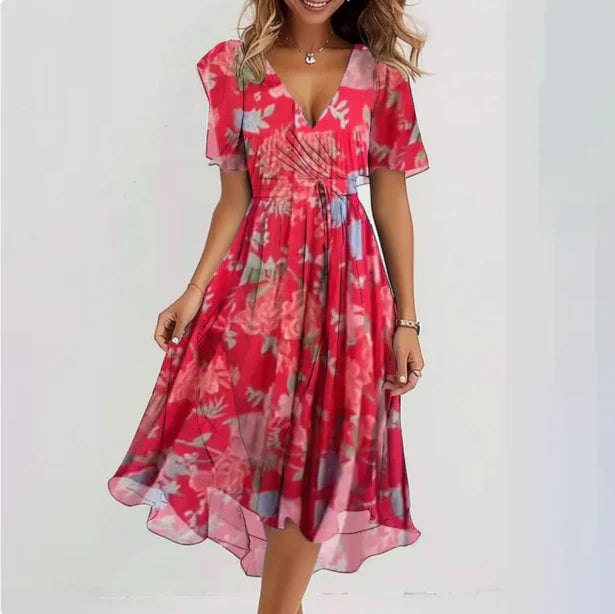 Vestido ligero y elegante para mujer con escote en V