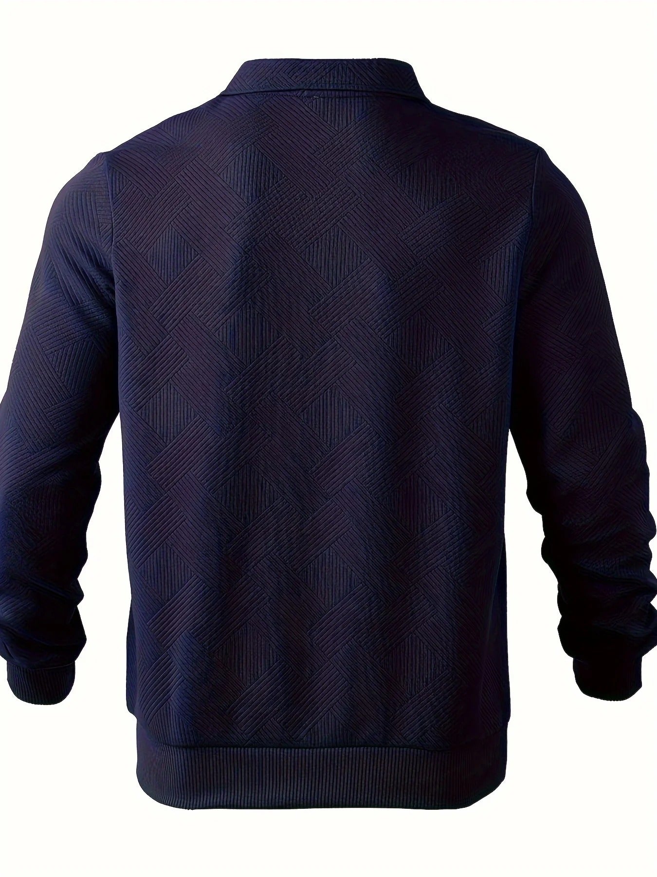 Suéter con media cremallera y diseño geométrico para hombres