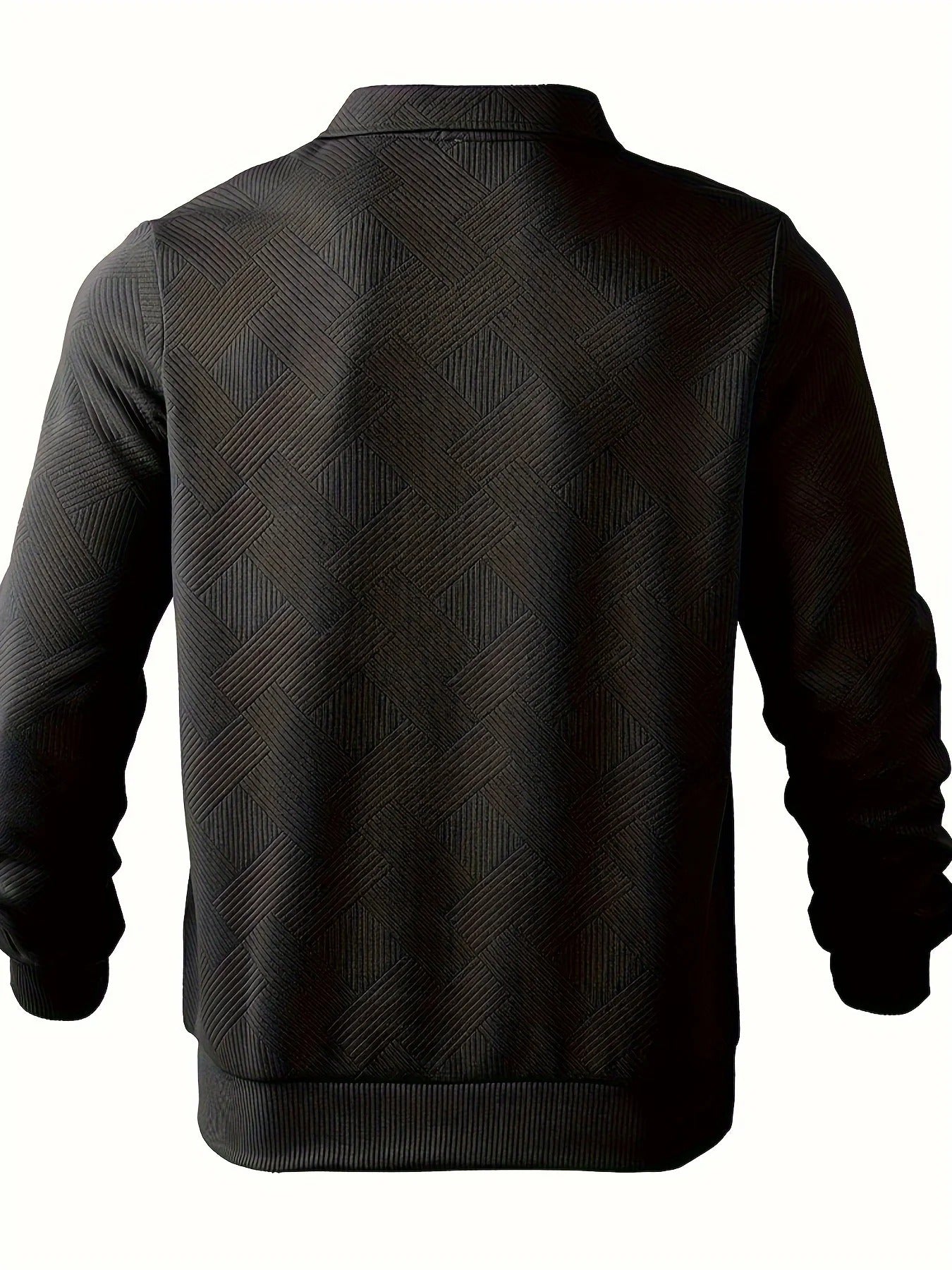 Suéter con media cremallera y diseño geométrico para hombres