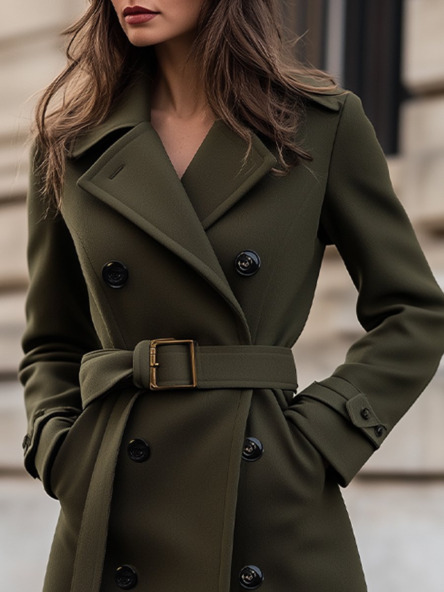 Abrigo largo ajustado con cinturón para un estilo elegante en invierno