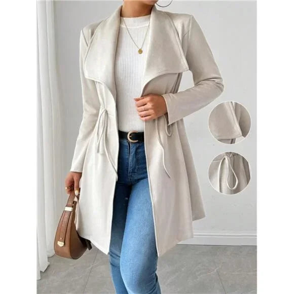 Chaqueta elegante con diseño sofisticado y cordones, manga larga