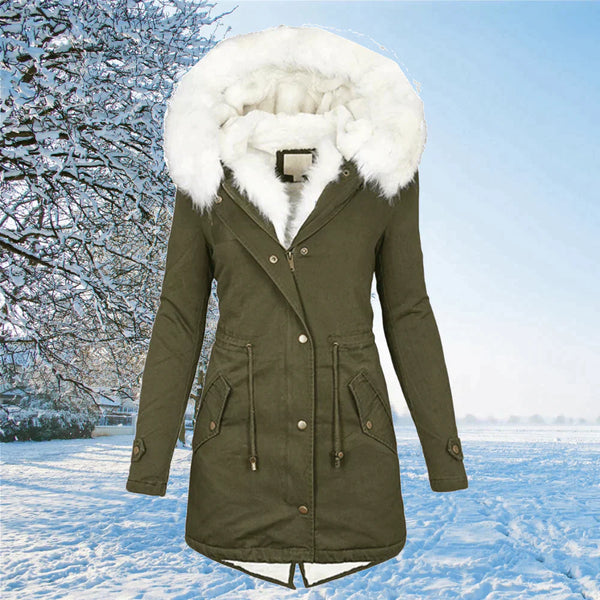 Moderna Parka para Mujer con Capucha de Diseño Elegante