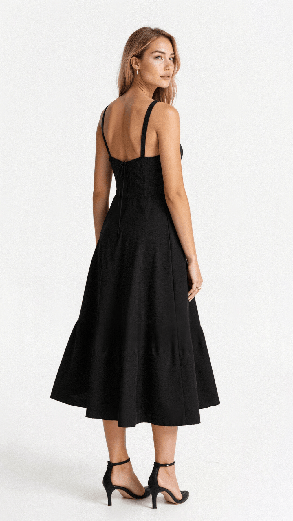 Vestido midi de verano con tirantes y abertura para un mira sofisticado