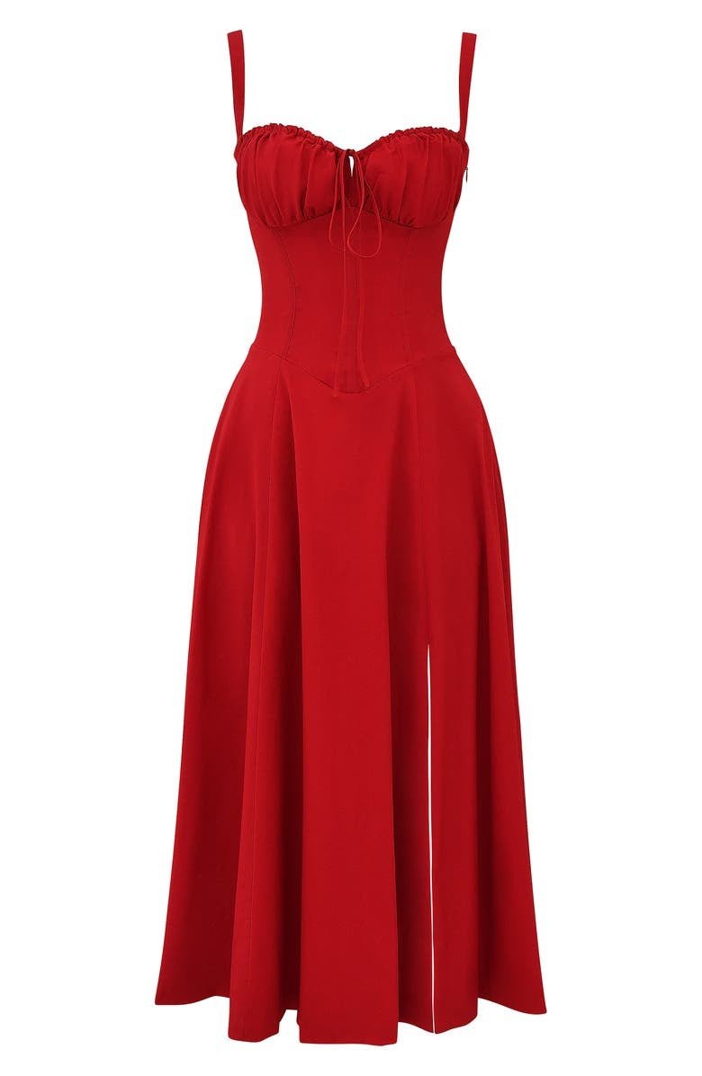 Vestido midi de verano con tirantes y abertura para un mira sofisticado