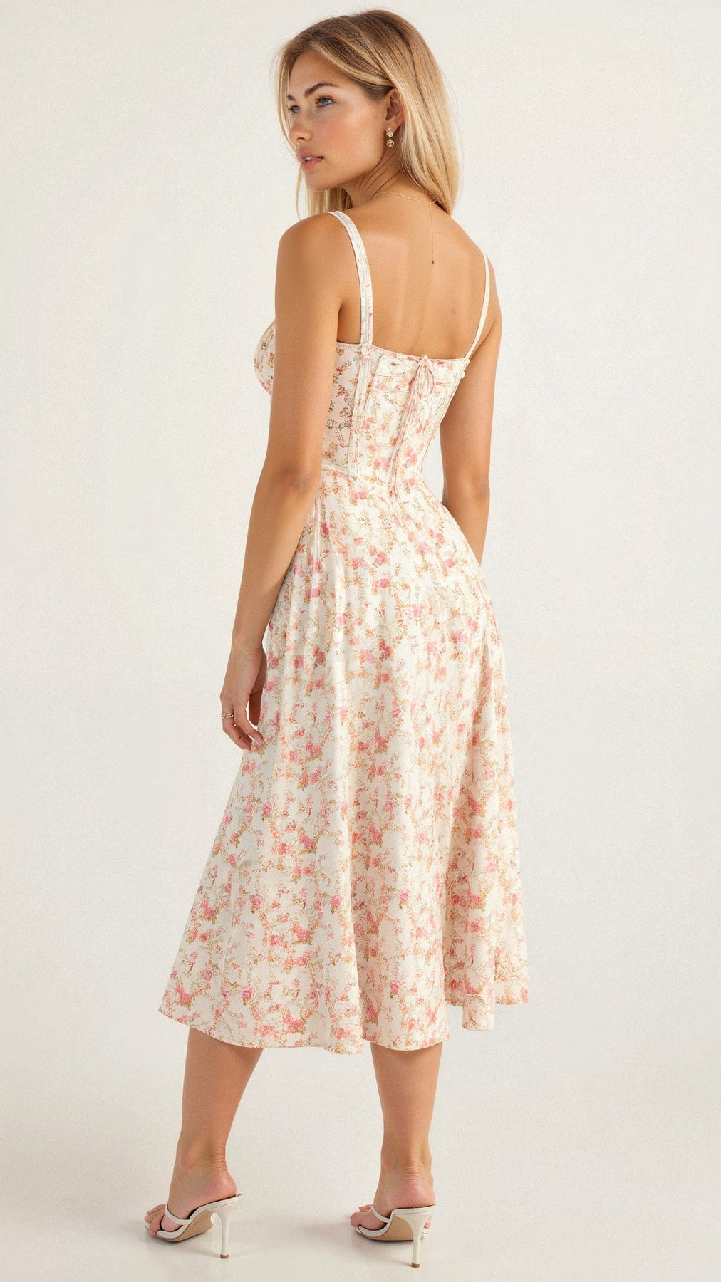 Vestido midi de verano con tirantes y abertura para un mira sofisticado
