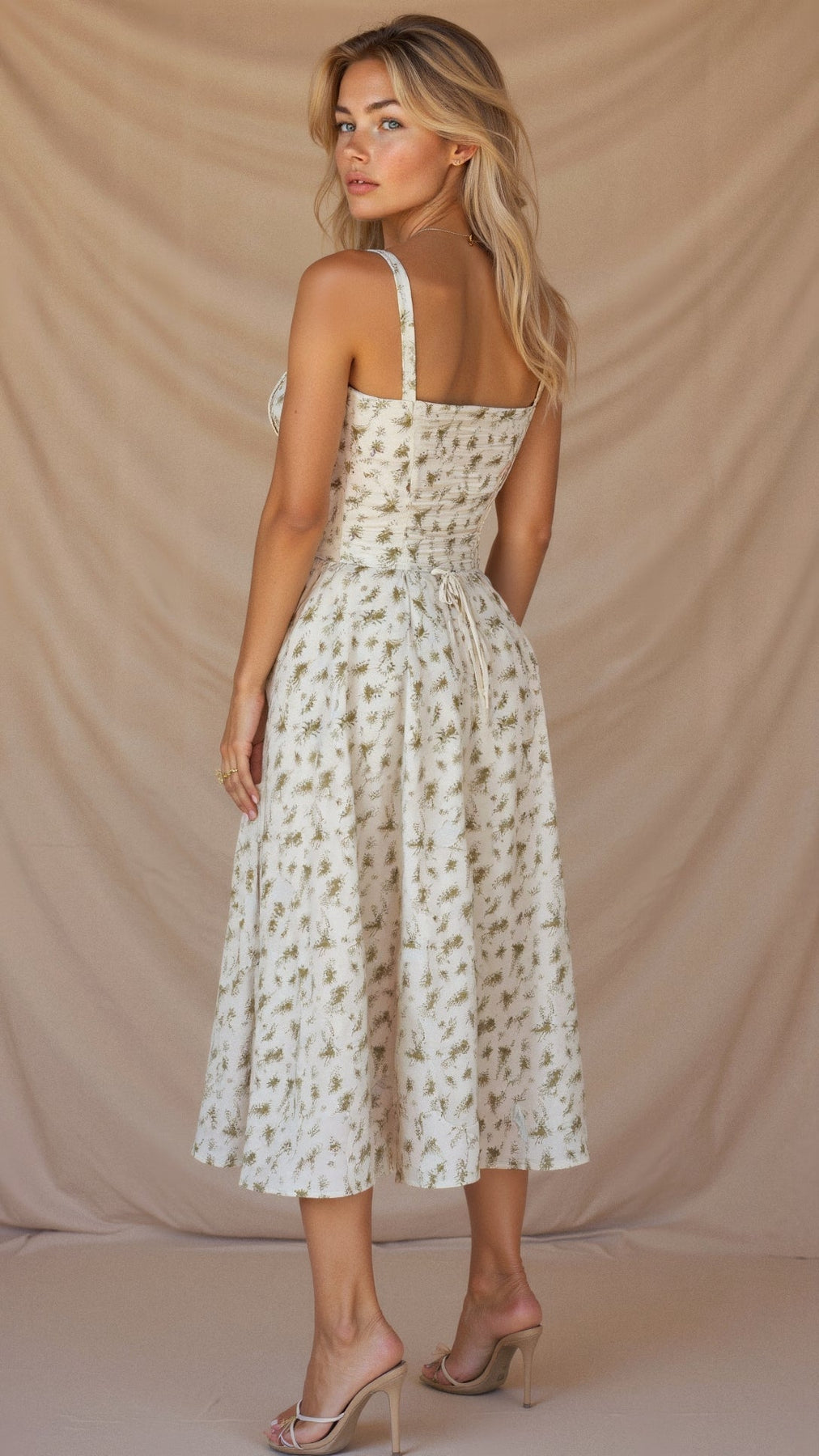 Vestido midi de verano con tirantes y abertura para un mira sofisticado