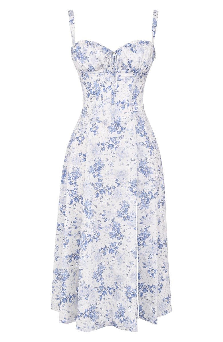 Vestido midi de verano con tirantes y abertura para un mira sofisticado