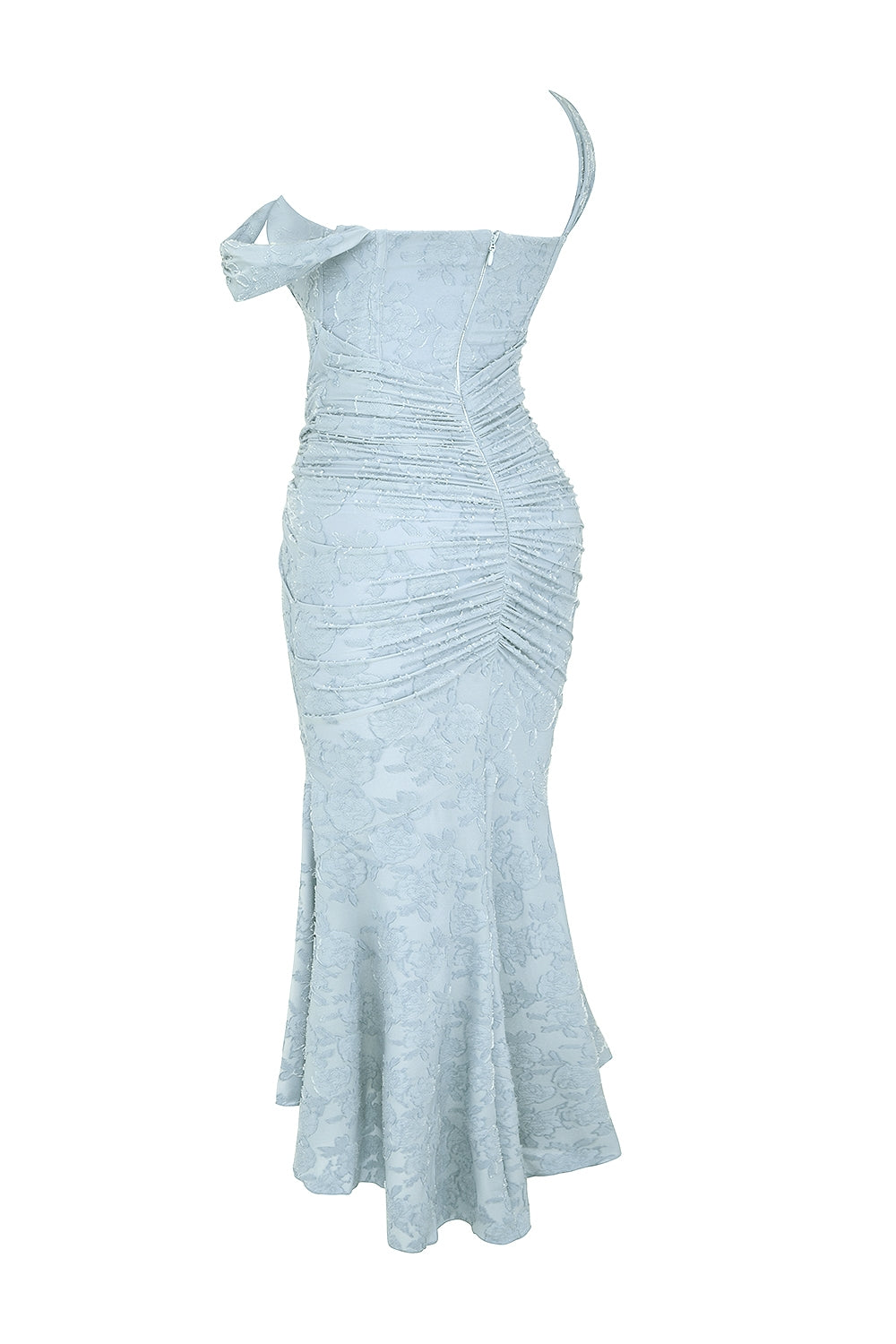 Vestido largo elegante y sofisticado con falda asimétrica y tirantes ajustables