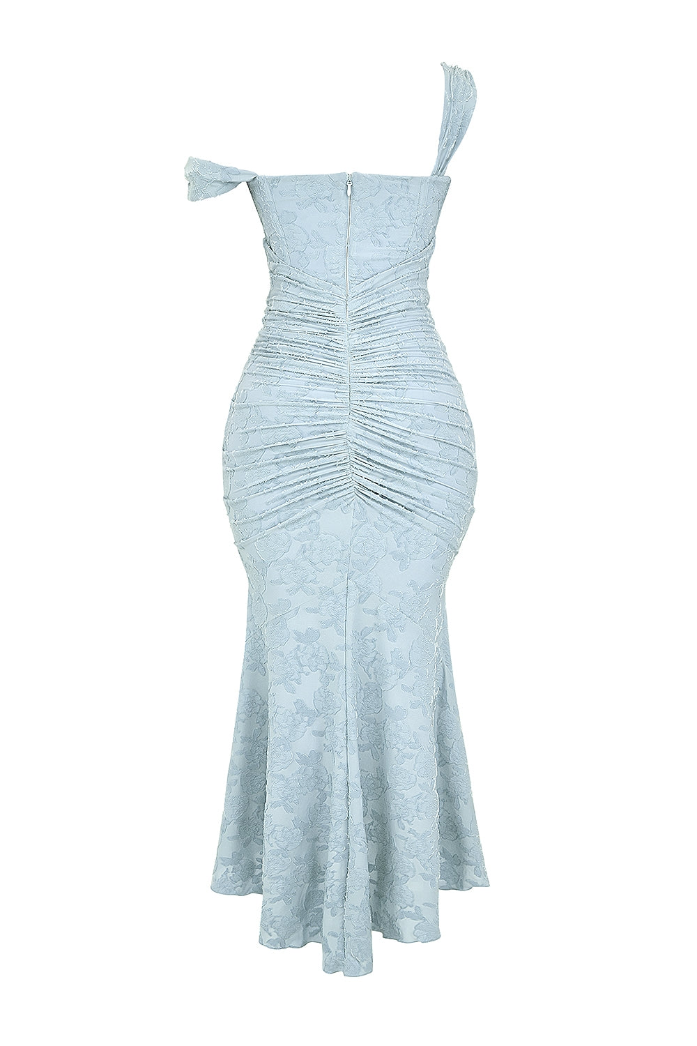 Vestido largo elegante y sofisticado con falda asimétrica y tirantes ajustables