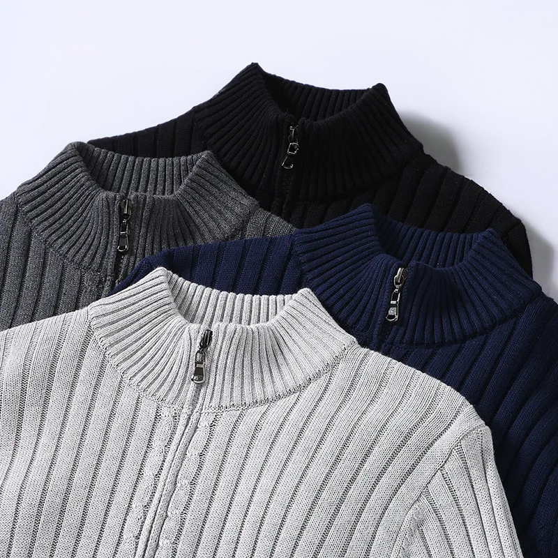 Cárdigan para hombre con cremallera y diseño moderno
