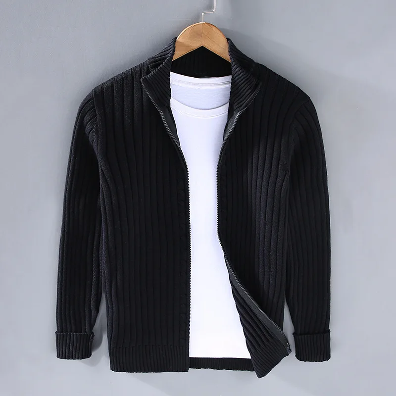 Cárdigan para hombre con cremallera y diseño moderno