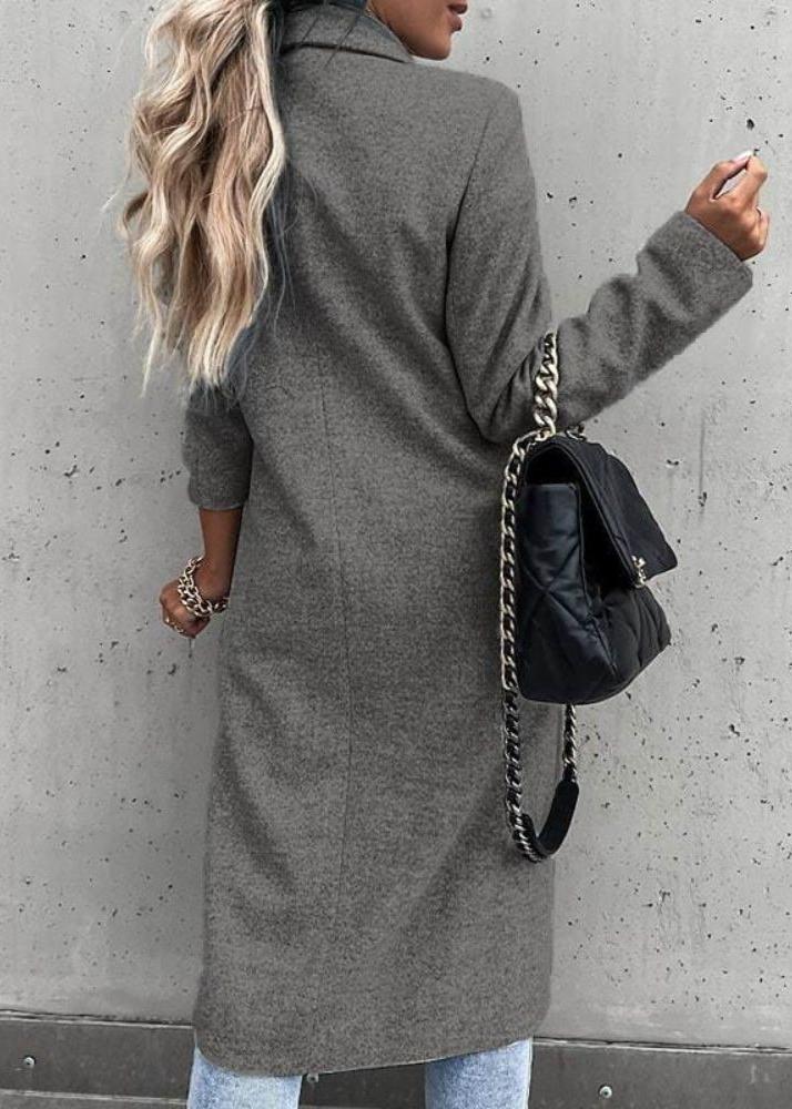 Abrigo largo de invierno para mujer con diseño clásico y elegante