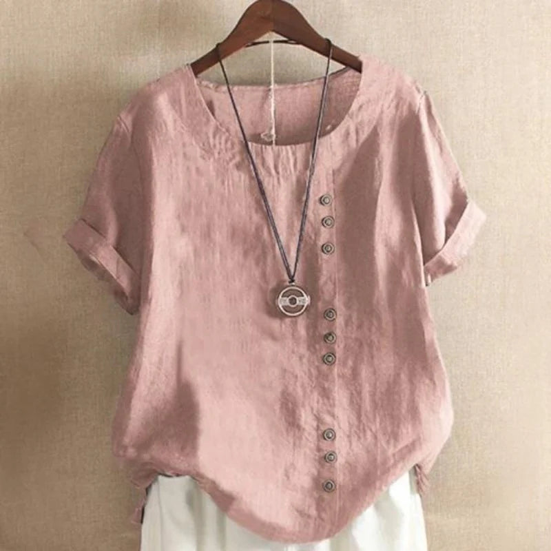Nadia - Blusa Verano Manga Corta Botones