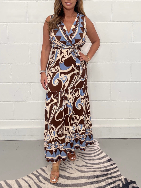 Vestido maxi estampado retro bohemio