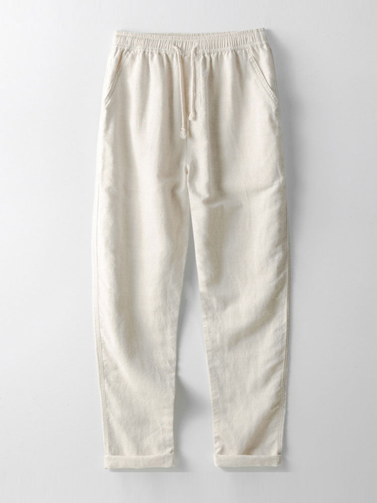 Conjunto para hombre con camisa de cuello mao de manga corta y pantalón recto casual