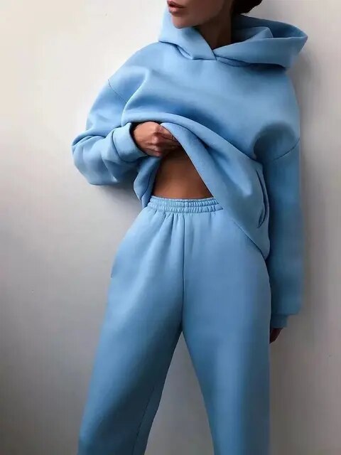 Conjunto de sudadera con capucha y pantalones de jogging para mujer