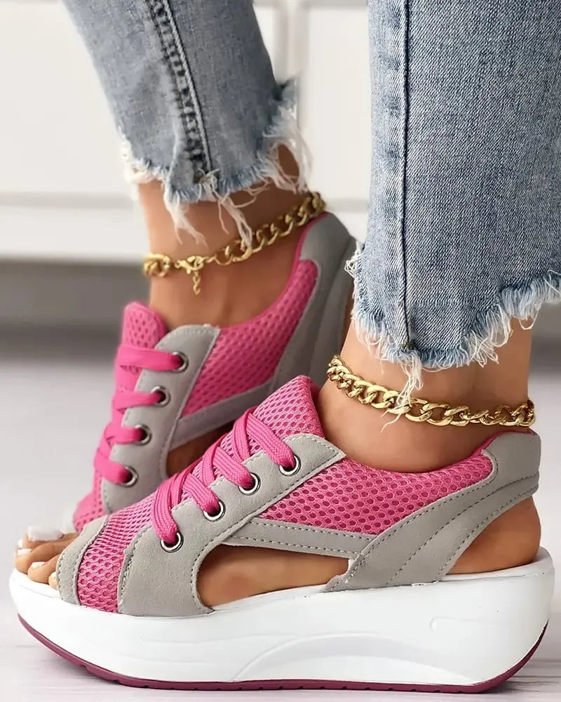 Sandalias Muffin con cordones y panel en contraste Denisee