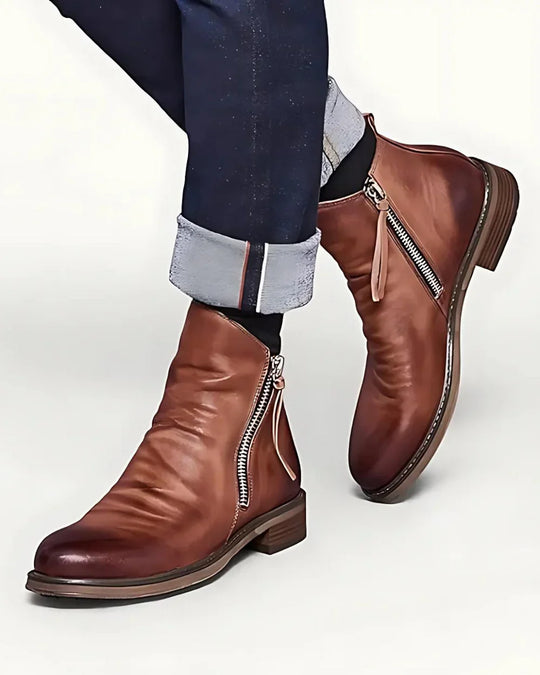 Botas clásicas y elegantes para hombre con diseño único de cremallera