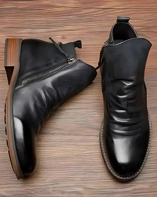 Botas clásicas y elegantes para hombre con diseño único de cremallera