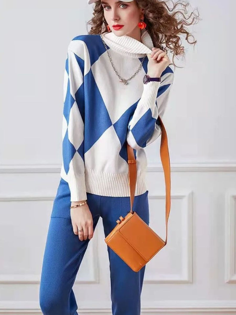 Conjunto de suéter y pantalón para mujer, moderno y cómodo para el invierno