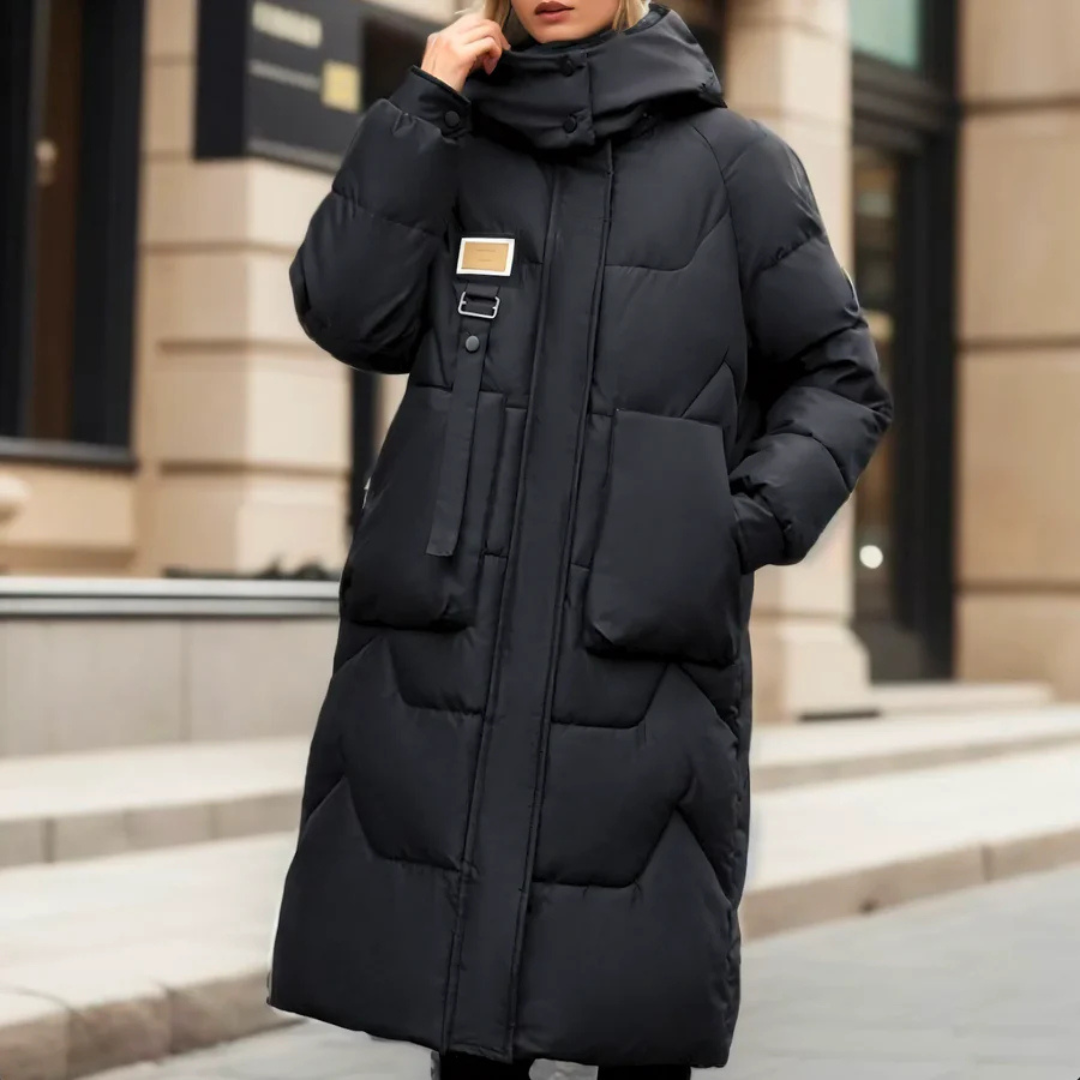 Abrigo largo moderno para mujer ideal para el invierno