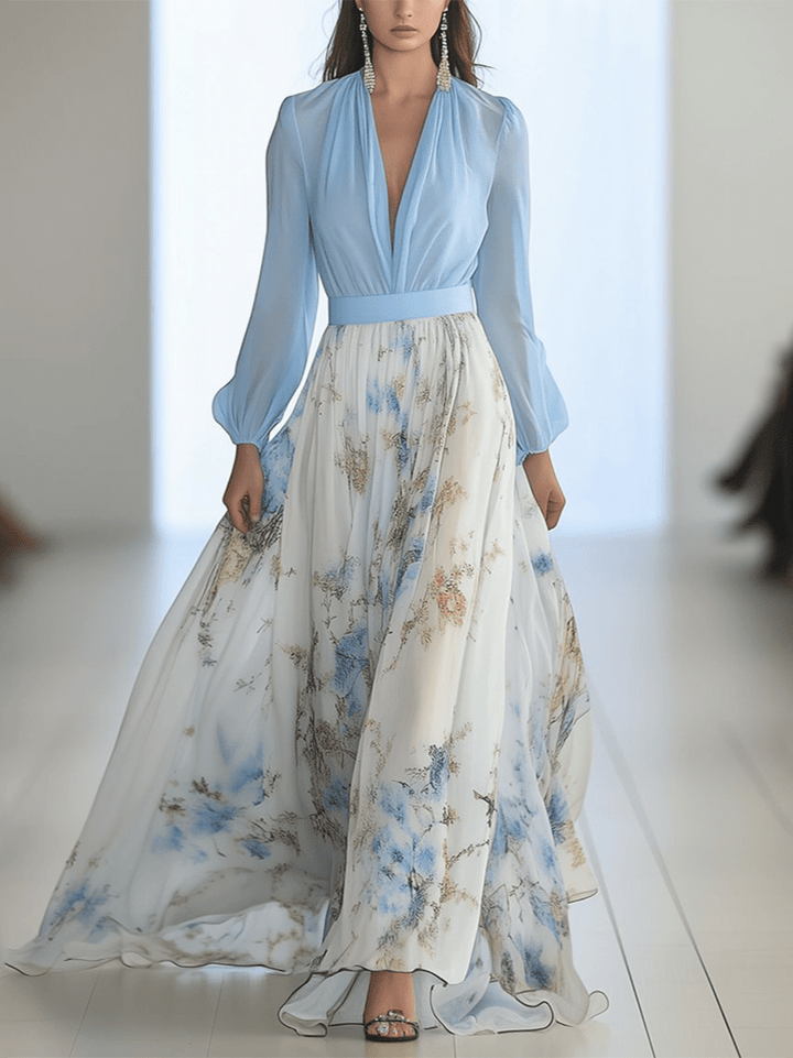 Vestido largo para mujer con diseño floral elegante y moderno